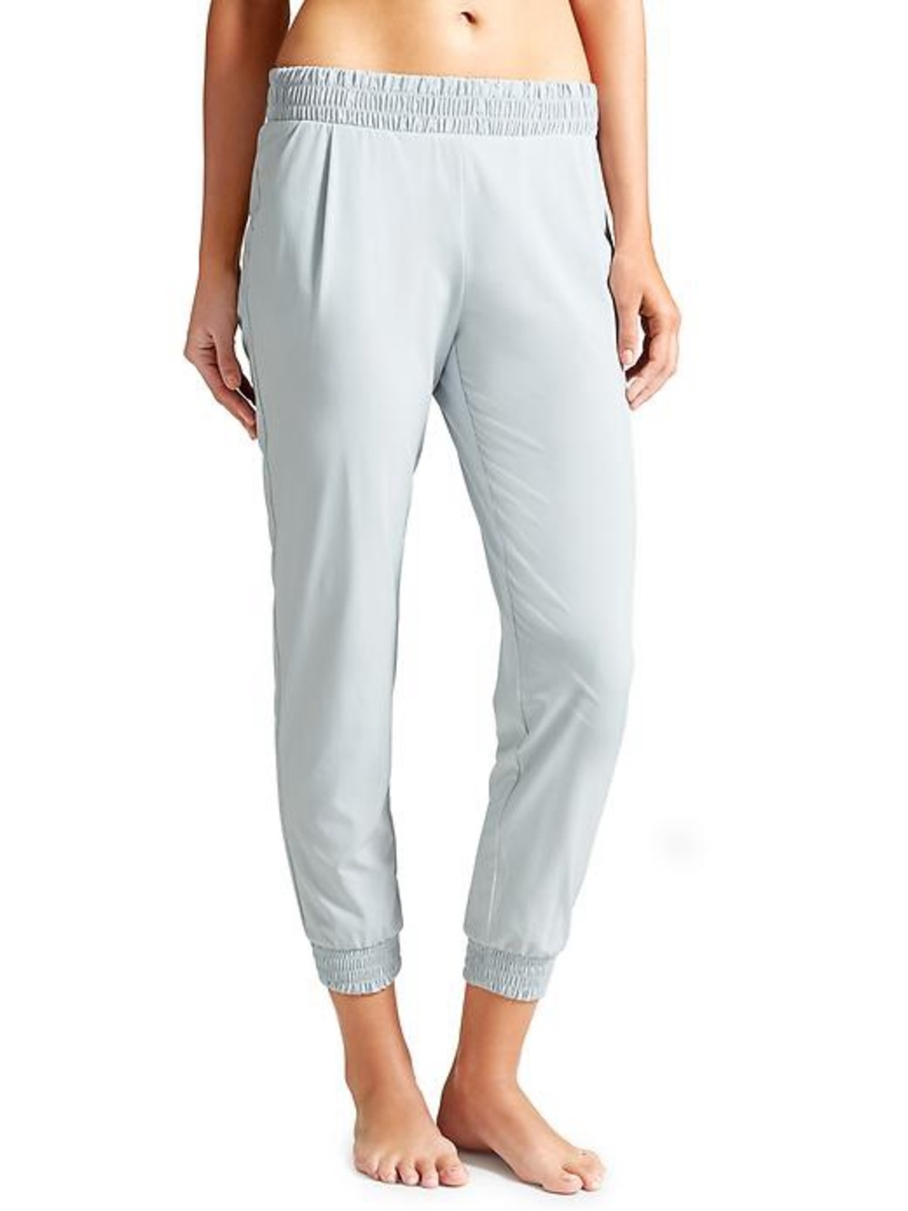 Athleta Aliso Pants Silver Gray Elastic-Waist Jogger Pants Size 14